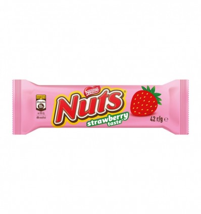 Батончик Nuts Strawberry з полуничним смаком 42г