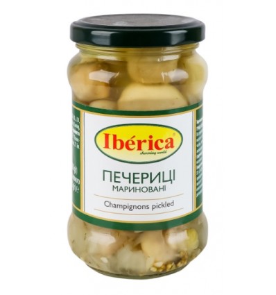 Печериці Iberica консервовані цілі мариновані 314 мл