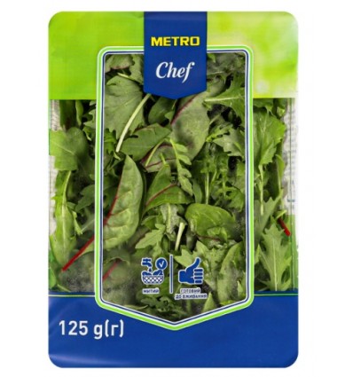 Салат Руккола-мангольд-мизуна Metro Chef мытый 125г