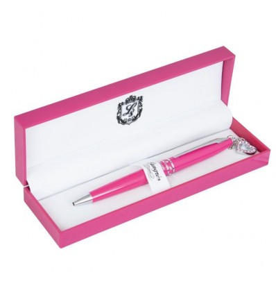 Ручка шариковая Love, с кристаллами, розовый, в подарочном футляре LS.402028-10