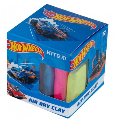 Пластилин воздушный Kite Hot Wheels, 12 цветов + формочка