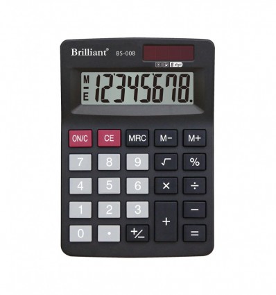 Калькулятор Brilliant BS-008, 8 розрядів, чорний