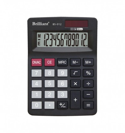 Калькулятор Brilliant BS-012, 12 разрядный, черный