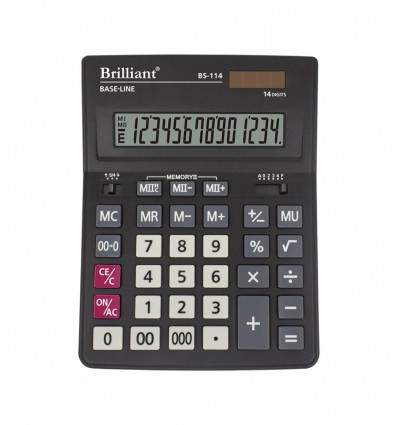 Калькулятор Brilliant BS-114, 14 разрядный, черный