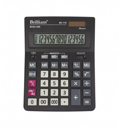 Калькулятор Brilliant BS-116, 16 розрядів, чорний