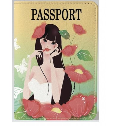 Обложки для паспорта винил "Девушка в маках" Укр