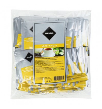 Чай Rioba черный байховый с ароматом бергамота 100х1,5г