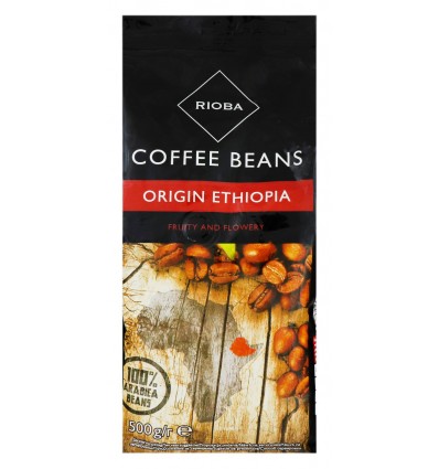 Кава Rioba Coffee Beans ефіопська натуральна смажена 500г