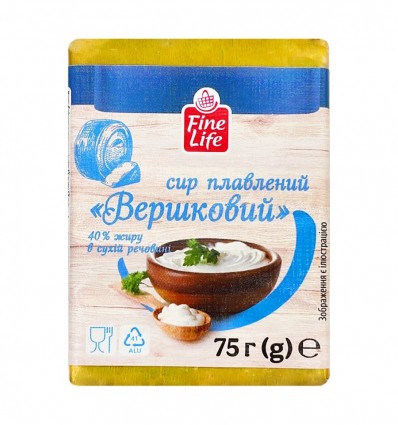 Сир Fine Life Вершковий плавлений 40% 75г