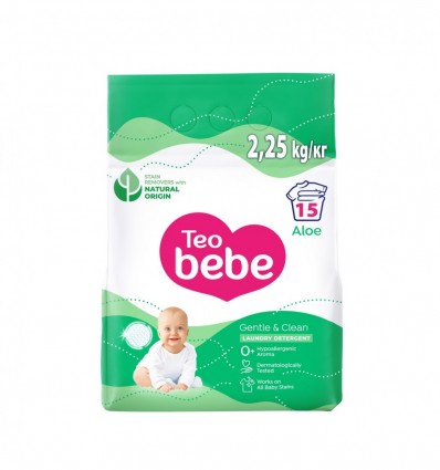 Пральний порошок Teo Bebe Алое для дитячої білизни 2,25 кг