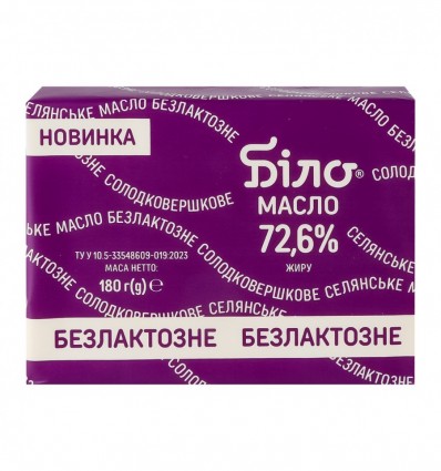 Масло Біло Селянське сладкосливочное 72.6% 180г