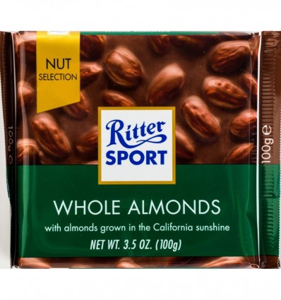 Шоколад Ritter Sport молочний з мигдалевим горіхом 100г