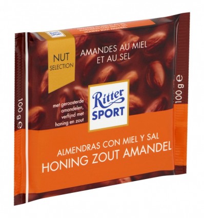 Шоколад Ritter Sport молочный мед и соленный миндаль 100г