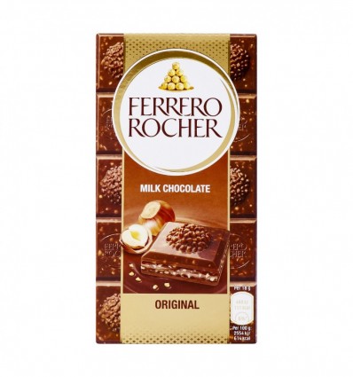 Шоколад Ferrero Rocher Original молочний з горіховою начинкою 90г