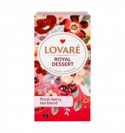 Чай Lovare Royal Dessert квітковий каркаде дрібний 24х1.5г