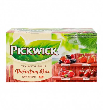 Чай Pickwick чорний ароматизований асорті зі шматочками фруктів 20х1.5г