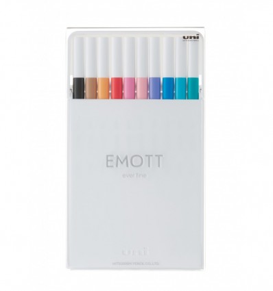 Лайнер uni EMOTT 0.4мм fine line, Soft Pastel Color, 10 кольорів ( PEM-SY/10C.02SPC )