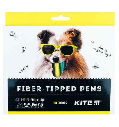 Фломастеры Kite Dogs, набор 18 шт