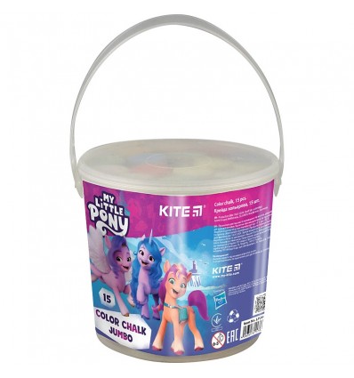 Крейда кольорова Jumbo My Little Pony LP24-074, 15 штук у відерці