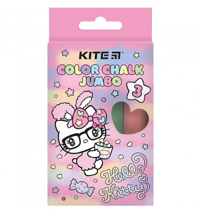 Крейда кольорова Jumbo Hello Kitty HK24-077, 3 кольори