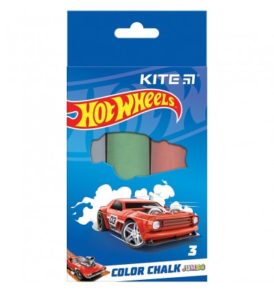 Мел цветной Kite Jumbo Hot Wheels HW24-077, 3 цвета