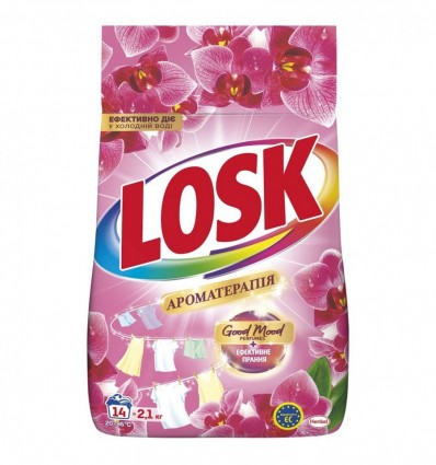 Пральний порошок Losk автомат Ароматерапія Ефірні масла та аромат Малазійської квітки 2,1 кг