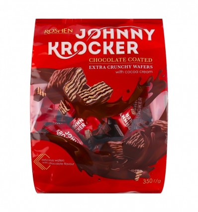 Вафлі Roshen Johnny Krocker з начинкою зі смак шоколаду 350г