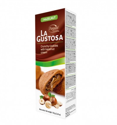 Печенье Bogutti La Gustosa хрустящее с ореховым кремом 150г