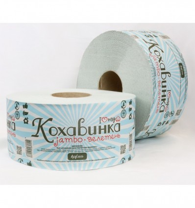 Туалетний папір "Велетень-Джамбо", 125м, на гільзі, сірий ( kx.50088-grey )