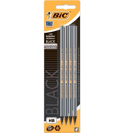 Карандаш чернографитовый BIC "Еволюшн Еко", черный, 4 шт