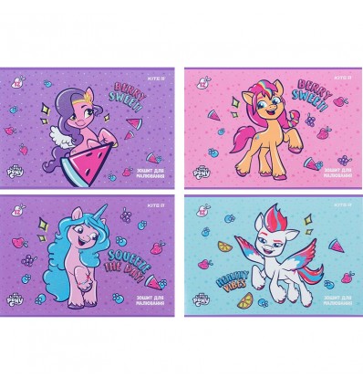 Тетрадь для рисования Kite My Little Pony LP24-241, 12 листов, 4 дизайна