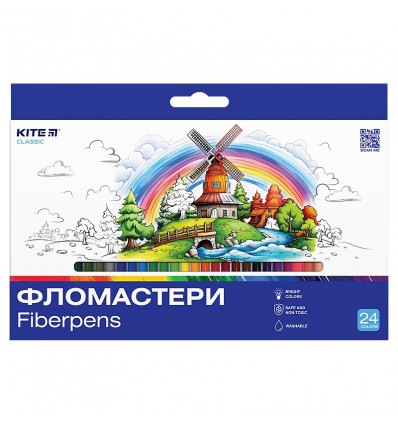 Фломастери Kite Classic K-456, набiр 24 шт