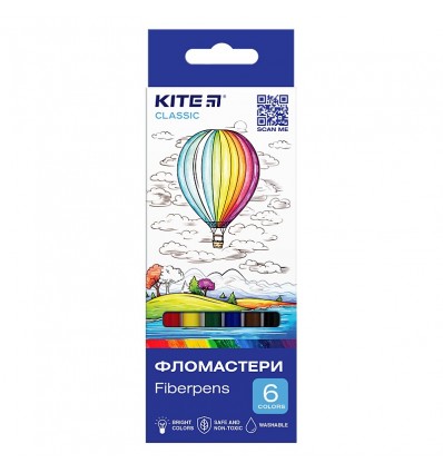 Фломастеры Kite Classic K-446, набор 6 шт