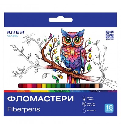 Фломастери Kite Classic K-448, набiр 18 шт