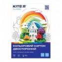Картон цветной двусторонний Kite Classic K-255, A4, 10 листов/10 цветов.