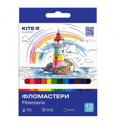 Фломастеры Kite Classic K-447, набор 12 шт