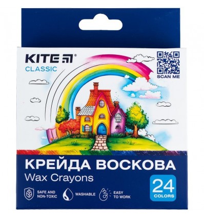 Крейда воскова Kite Classic K-1070, 24 кольорів