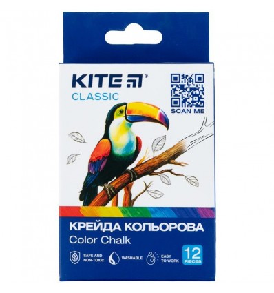 Крейда кольорова Kite Classic Jumbo K-075, 12шт