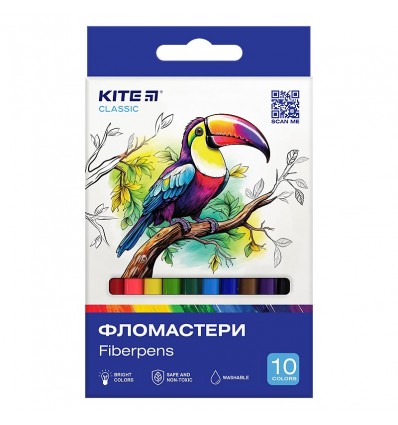 Фломастеры Kite Classic K-455, набор 10 шт