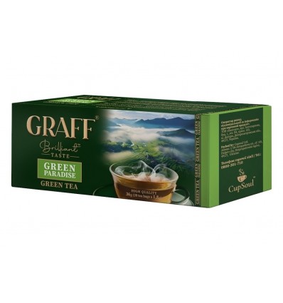 Чай зелений ТМ GRAFF Green Paradise/Зелений Рай в пакетиках 20х1.8г