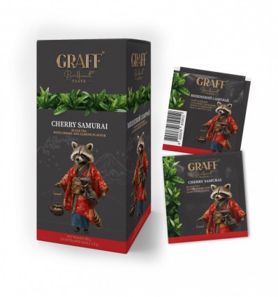 Чай черный ТМ Graff Cherry Samurai / Вишневый Самурай, в пакетиках (саше) 20х1.5г