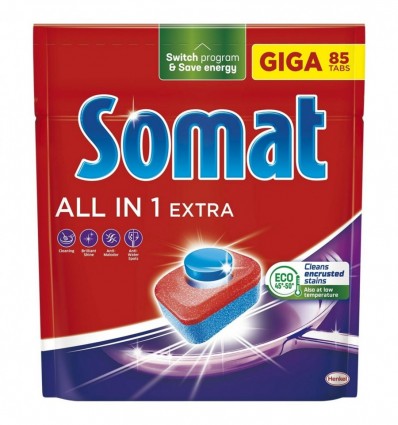 Таблетки для посудомийної машини Somat ALL IN 1 Extra 85шт