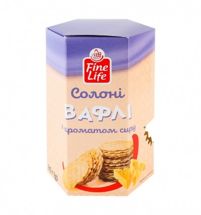 Вафли Fine Life пшеничные соленые с ароматом сыра 85г