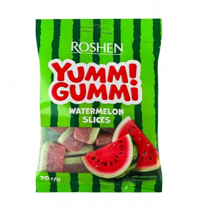 Цукерки желейні Roshen Yummi Gummi Watermelon Slices 70г