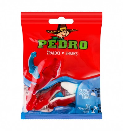 Конфеты желейные Pedro Акулы с фруктовым соком 80г