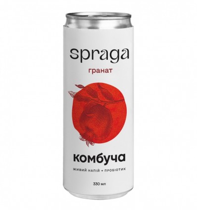 Напиток Spraga Комбуча Гранат слабогазированный безалкогольный 330мл