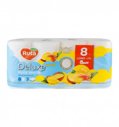 Бумага туалетная Ruta Delux Mango 3-х слойная 8шт