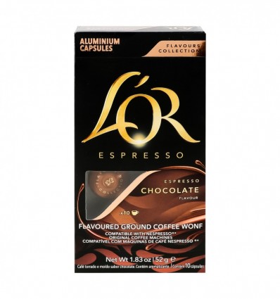 Кава L`OR Espresso Chocolate натуральна смажена мелена 52г