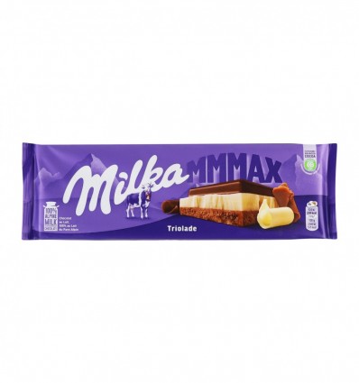 Шоколад Milka Triolade тришаровий з молочним і білим шоколадом 280г