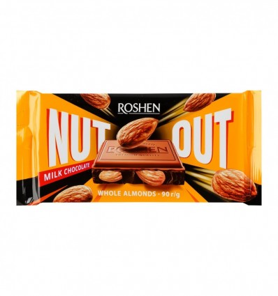 Шоколад Roshen Nut Out Whole Almonds молочний 90г